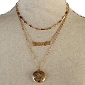 METAL MULTI CHAIN ROUND NECKLACE